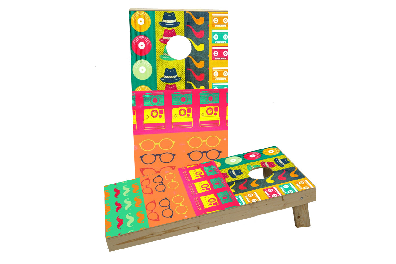 Hipster Custom Cornhole Board Game Set